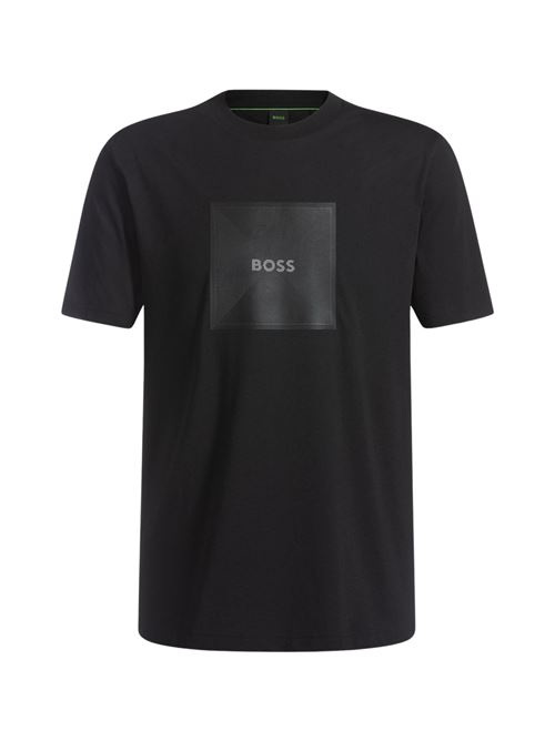 T-shirt uomo nera in cotone Boss Green | 50538096001